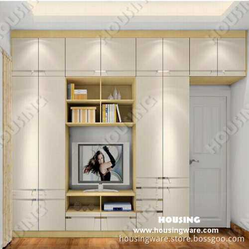 High Gloss White Wardrobe with Sliding Door